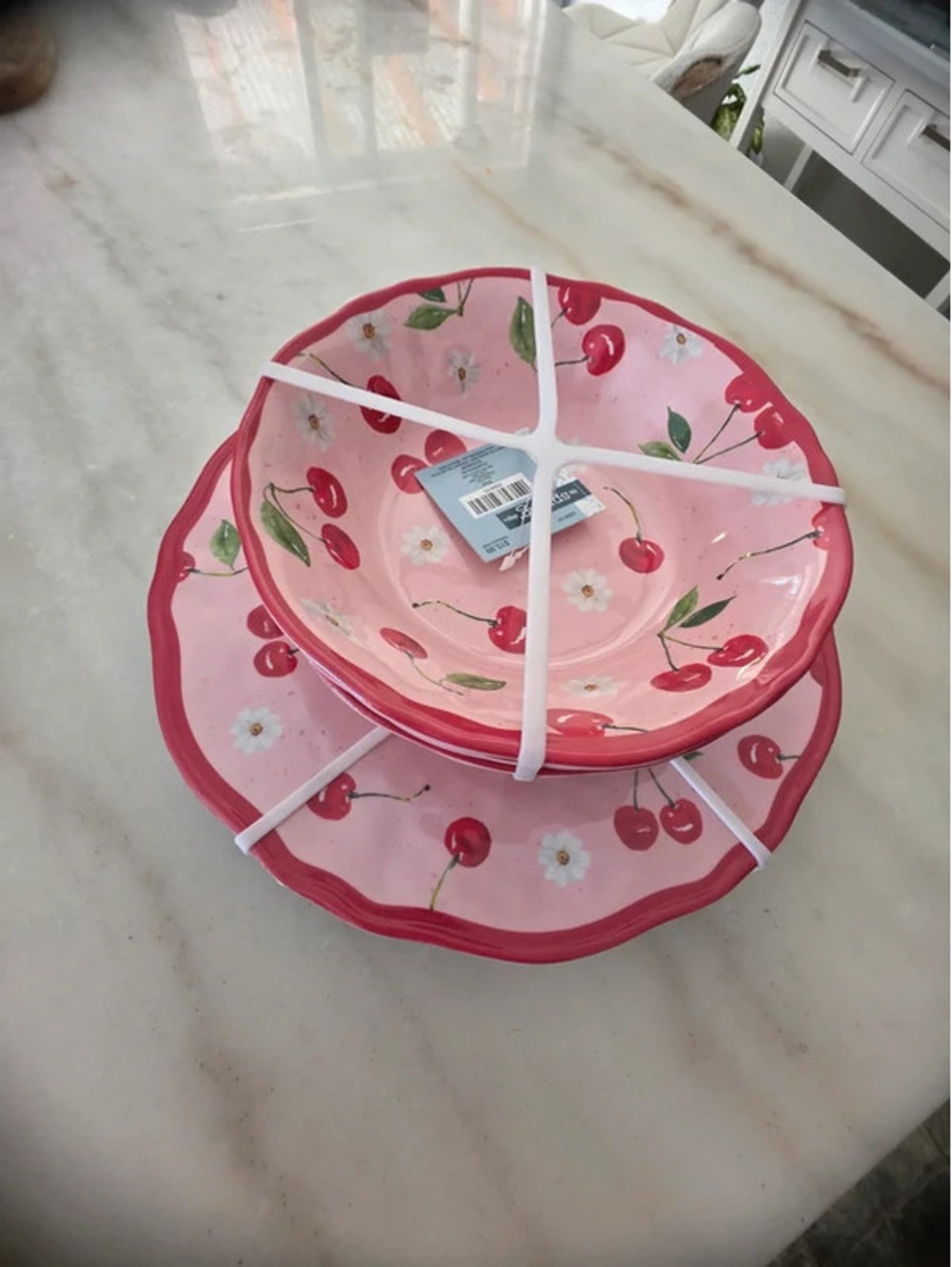 Spring Cherry Floral Dinnerware Set of 8 – New